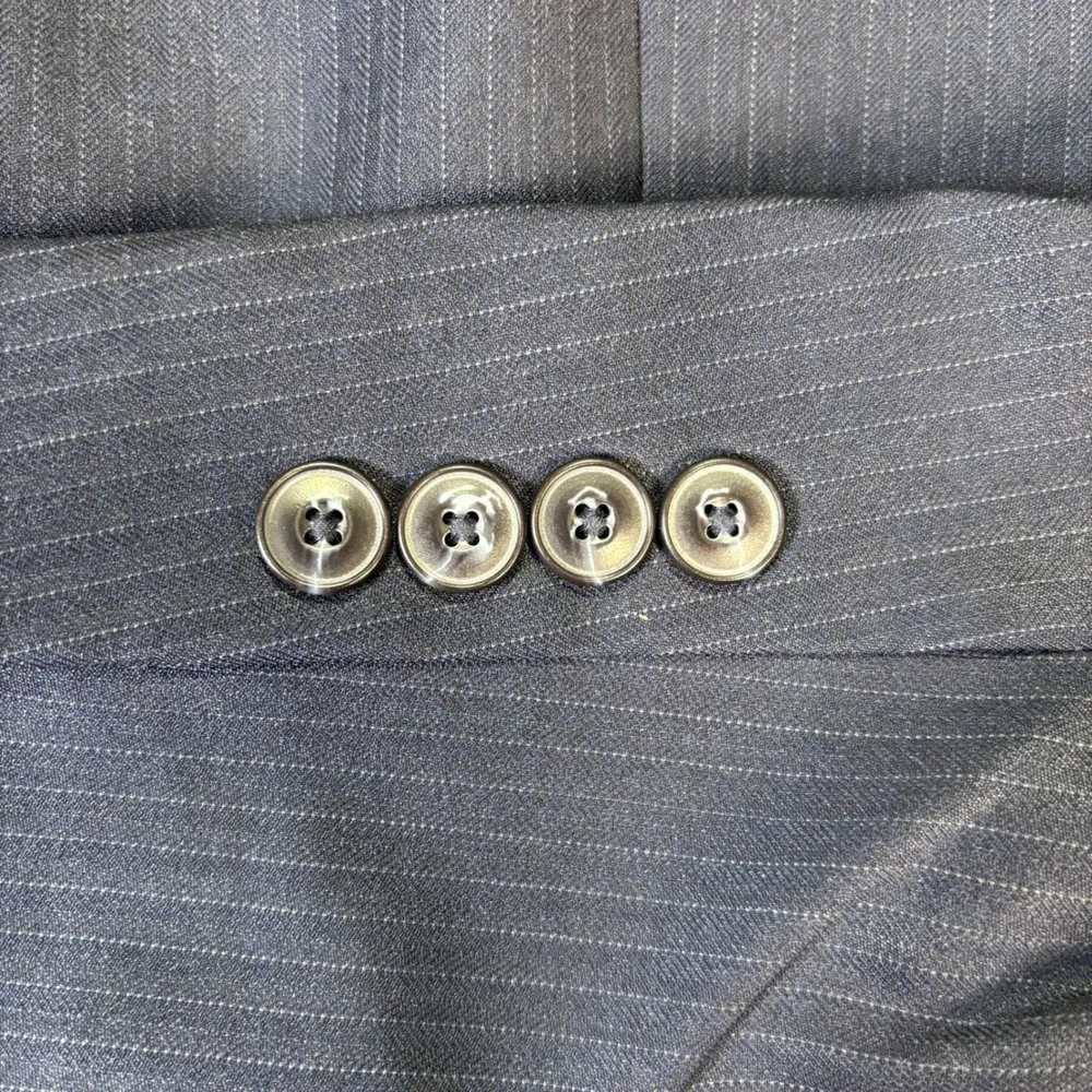 Jos A Bank 1905 Mens Slim Fit Navy Pinstripe Wool Suit Jacket Blazer 40L - Picture 11 of 11